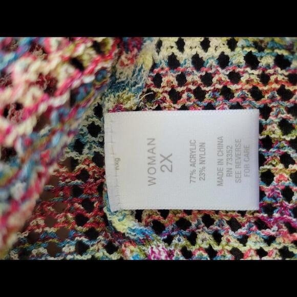Westport 2X Multicolored loose knit long sweater - Picture 4 of 5